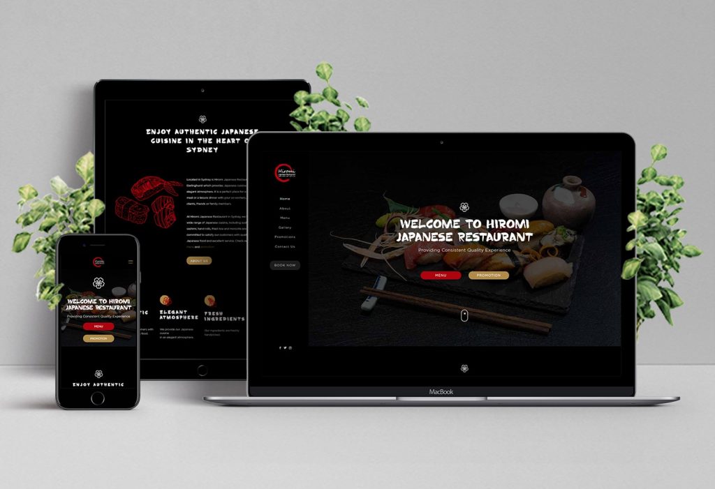 Karuna Singapore web design portfolio - Hiromi Japanese Restaurant